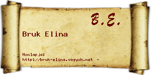 Bruk Elina névjegykártya